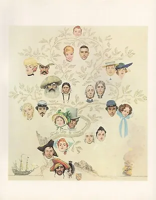 Norman Rockwell 1977 Vintage  A Family Tree  Mini Poster Color Lithograph • $3.20