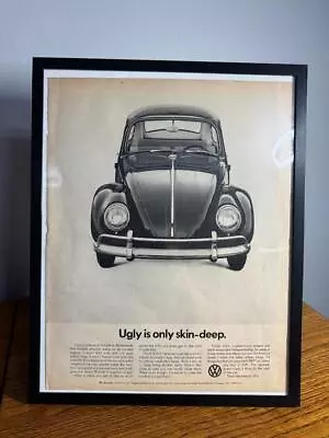 1966 Volkswagen Bug Beetle Original 11 X 14 Framed Print Ad/Poster • $30