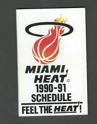 1990-91 Miami Heat Pocket Schedule Sponsored By Sport Channel • $3