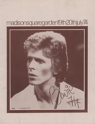 $179.99 • Buy David Bowie 1974 Diamond Dogs Tour / Madison Square Garden Concert  Poster / Ex