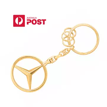 $12 • Buy Polished Mercedes Benz Logo Stainless Keyring Keychain Key