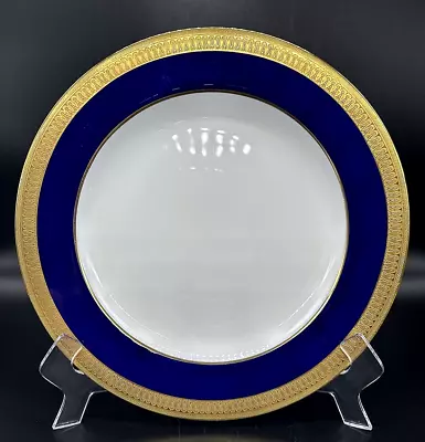 Vintage Minton England G6262 Cobalt Blue Gold Encrusted Dinner Plate 10.25  EUC • $49.95