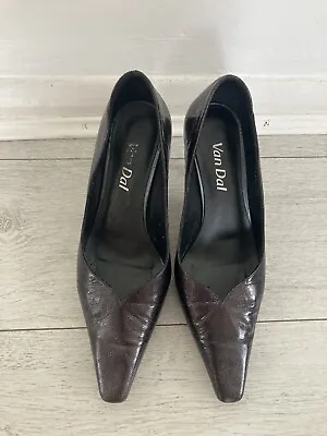 £4.49 • Buy Ladies Van Dal Kenzo II Patent Leather Slip On Bronze Heeled Shoes Size 5.5 D
