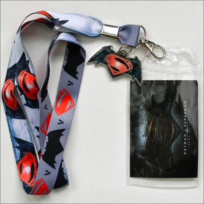 $8.95 • Buy Dawn Of Justice Batman V Vs Superman DC Comics Lanyard Necklace ID Holder Charm