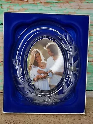 Vintage Mikasa Glass Crystal Cherish 11 ½ Oval Picture Frame Floral Wedding  • $14.99