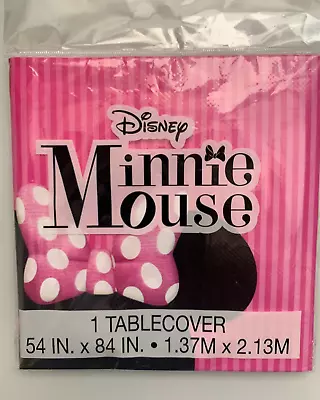 Disney Minnie Mouse Plastic Table Cover Tablecloth Girl Party Supplies 54  X 84  • $10.22