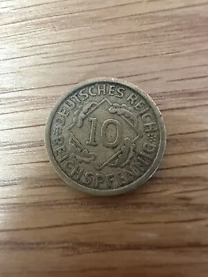 1929 D German Germany 10 Reichspfennig Grain Coin • £5