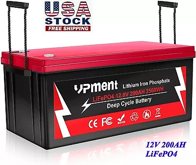 LiFePO4 Battery 12V 100AH/200Ah Rechargeable W/ BMS For Solar Panel RV • $400.99