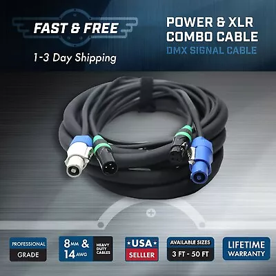 PowerCON And DMX Combo Pro Cable • $29.97