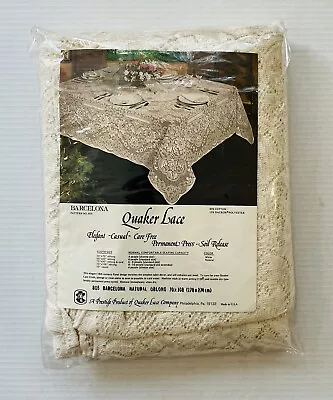 Barcelona Quaker Lace 805 Natural Tablecloth 70  X 108  Oblong Ivory Vintage New • $42