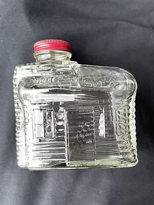 Vintage Log Cabin Syrup Glass Coin Bank With Metal Screw On Cap • $24.99