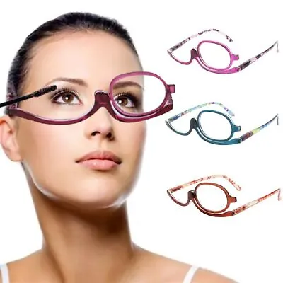 Glasses Cosmetic Glasses Rotating Makeup Reading Glasses Folding Eyeglasses • £3.52