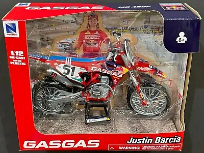 NewRay Red Bull GasGas MC 450F Justin Barcia #51 Dirt Bike 1:12 • $26.97