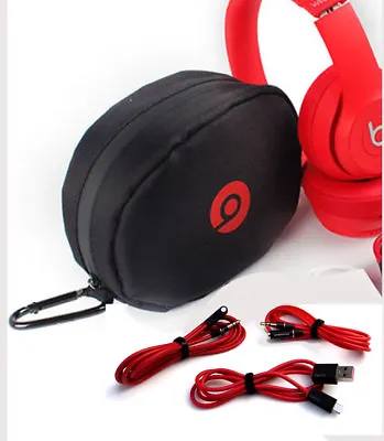 Case + 3 Cables  For Monster Beats By Dr. Dre Wireles Solo Solo-2 HD Headphones • $14.99