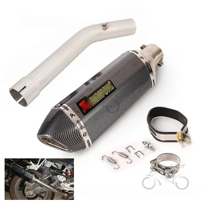 Slip For Yamaha YZF R6 1998-2005 Modified Exhaust Link Pipe 370mm Muffler Tips • $135.84