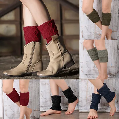 £1.89 • Buy Ladies Short Leg Warmers Crochet Cuffs Ankle Toppers Knitted Trim Boot Socks UK