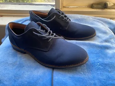 H & M Mens Navy Blue Faux Suede Shoes – Size 9 10 US 43 EU • $9.69