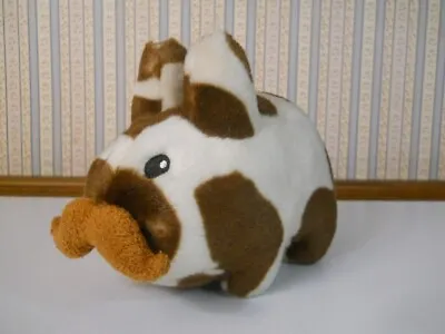 Kideobot Kozik Labbit Plush Stuffed 7  White Brown Mustache Rabbit • $19.89