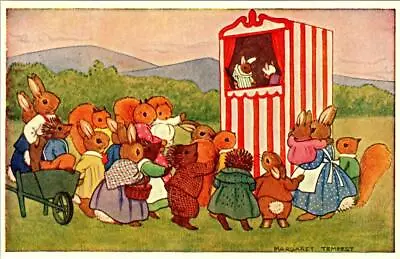 Margaret Tempest  PUNCH & JUDY SHOW Anthropomorphic  MEDICI SOCIETY 111 Postcard • $5.94