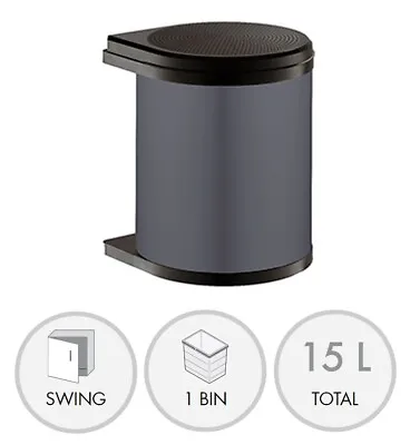Kitchen Under Sink Cabinet Waste Recycle Bin Mono ( 15 L ) - 502.12.529 Of Hailo • £44.95