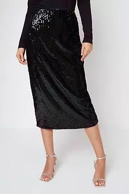 Oasis Velvet Sequin Midi Skirt • £14.99