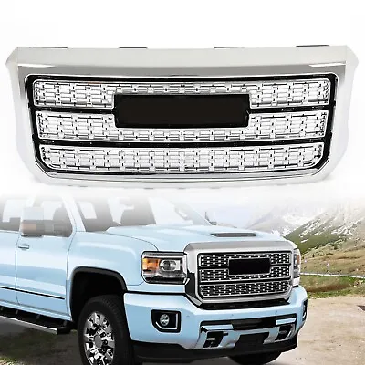$299 • Buy Fit For GMC Sierra 2500HD 3500HD 2015-2019 Front Grille Chrome ABS