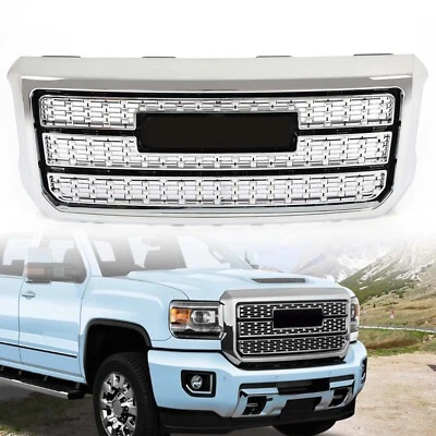 $299 • Buy Fit For GMC Sierra 2500HD 3500HD 2015-2019 Front Grille Chrome ABS
