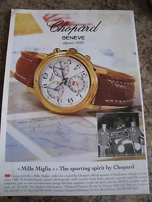 £1.99 • Buy Chopard Geneve Jacky Ickx Kf Scheulele Mille Miglia Sporting Advert A4 File 29
