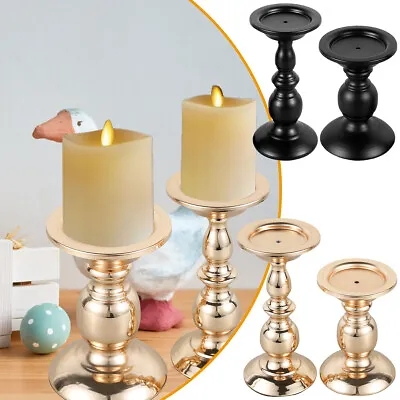 2Pcs Candlestick Holder Iron Pillar Candle Rack Decorative Candlestick Eazbk~g • £20.09