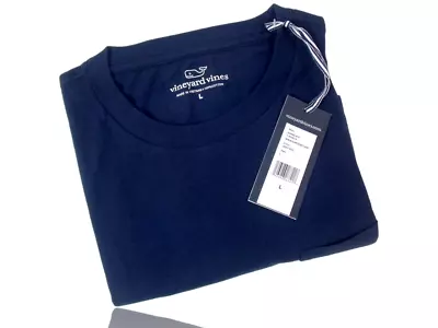 Vineyard Vines Men's  Deep Bay Blue  Cotton T-Shirt Blank Pocket Tee Large New • $17.95