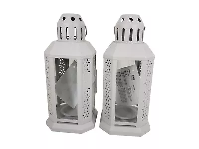 $24.95 • Buy New (2) ENRUM Lantern Candle Tealight Holders Home Decor In/Outdoor White