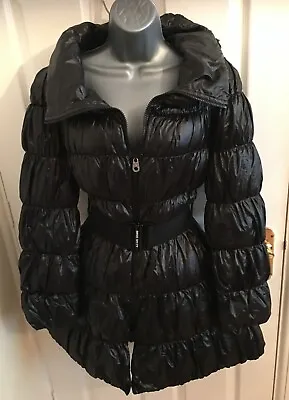 Miss Sixty Vintage Y2K Black Belted Puffer Jacket Coat Size S (8-10) VGC • $75.78