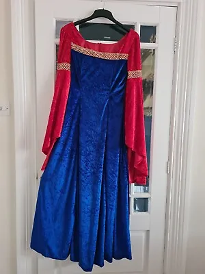 The Lord Of The Rings Cosplay Arwen Costume Gown Red/ Blue Dress Velvet Medieval • £70