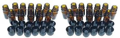24 Pack Of 10ml Amber Glass Bottles With Euro Dropper Caps - Great For Essent... • $29.86