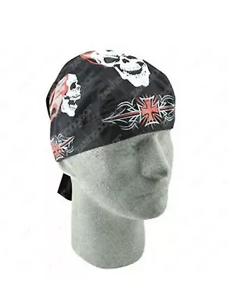 Red Grey Black Tribal Skull Doo Rag Headwrap Skull Cap Biker Helmet Liner • $9