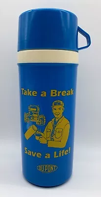 Vintage / Retro Aladdin Thermos Jug With Du Pont Printed Advertising - 1980s • $21