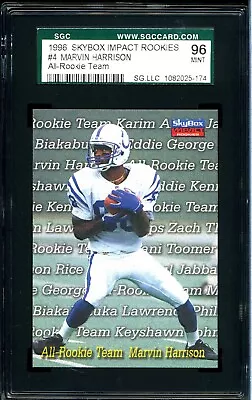 1996 MARVIN HARRISON Skybox Impact Rookies All Rookie Team ROOKIE SGC 96 Mint • $3