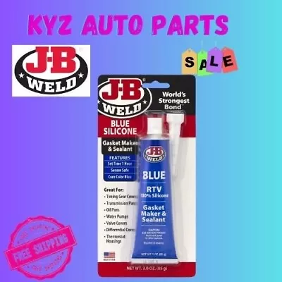 J-B Weld Automotive Metal Blue 100% Silicone Gasket Maker & Sealant RTV JB 31316 • $18