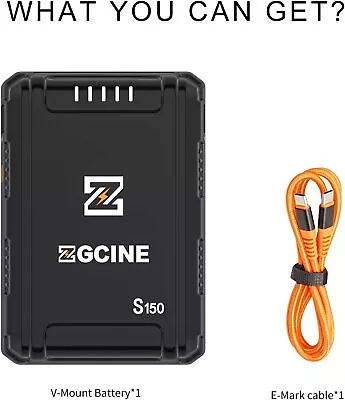 $125 • Buy ZGCINE S150 V-Mount Battery 133Wh 14.8V For Video Camera Camcorder DC/USB-C PD