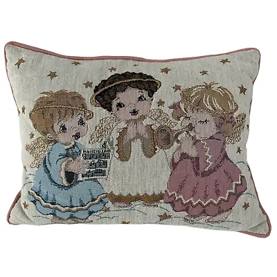 $16.80 • Buy Vintage Embroidered Pillow Angel Christmas Boudoir Throw Pastel Retro Pink