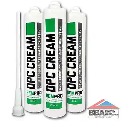£26.99 • Buy Rempro 3 X BBA Damp Proofing Course Cream - DPC Wall Injection Treatment Control