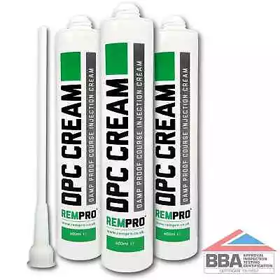 £26.99 • Buy Rempro 3 X BBA Damp Proofing Course Cream - DPC Wall Injection Treatment Control