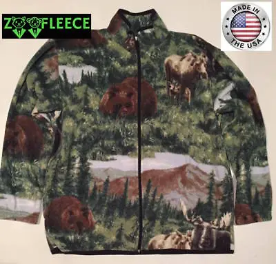 ZooFleece Winter Green Bear Moose Native American Jacket Coat Sweater Pet S-3X  • $44.62