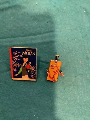 Disney Pin Loungefly Princess Book Bookmark Set Pins  - Mulan Mushu • $3.50