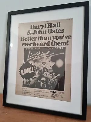 HALL AND OATES Original Framed Promo Ad Poster. 1978.A3.Frame Size 53cm X 43cm  • £65