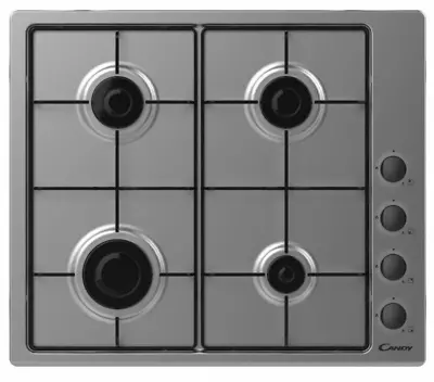 Candy CHW6LBX - 60cm 4 Burner Gas Hob With Easy Clean Pan Supports - St/Steel • £89.99