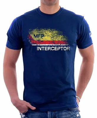 Mad Max Inspired MFP Interceptor V8 Pursuit Car NAVY Printed T-shirt OZ9279 • $17.36