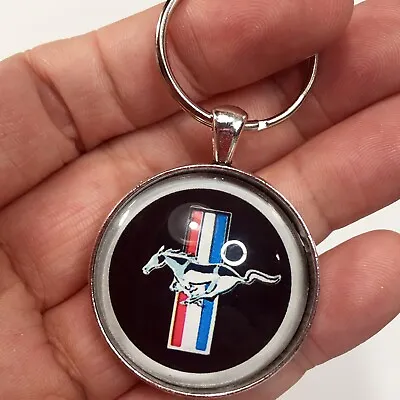 Vintage Ford Mustang Gas Cap Emblem Badge Logo Keychain Reproduction • $12.95