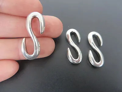 10pcs Silver Tone S Shaped Hook Clasps For Bracelet Jewelry Making Findings  • $4.59