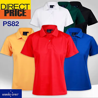 $17.95 • Buy Verve Ladies Polo Shirt CoolDry Soild Colour Short Sleeve Plain Work Sport PS82
